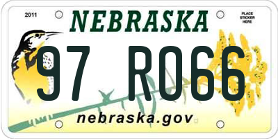NE license plate 97RO66