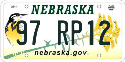 NE license plate 97RP12