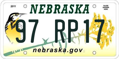 NE license plate 97RP17