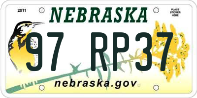NE license plate 97RP37