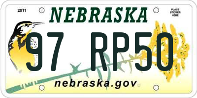NE license plate 97RP50