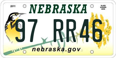NE license plate 97RR46