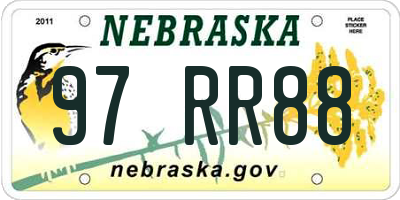 NE license plate 97RR88