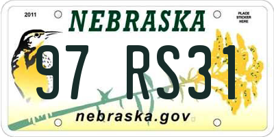NE license plate 97RS31