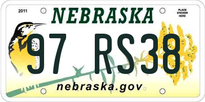 NE license plate 97RS38