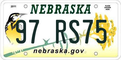 NE license plate 97RS75