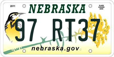 NE license plate 97RT37