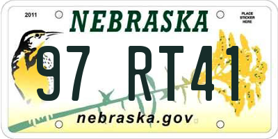 NE license plate 97RT41