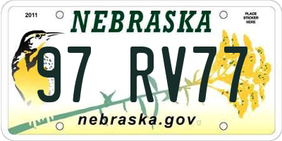 NE license plate 97RV77