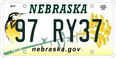 NE license plate 97RY37