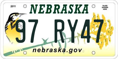 NE license plate 97RY47
