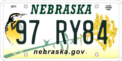 NE license plate 97RY84