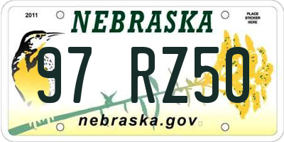 NE license plate 97RZ50