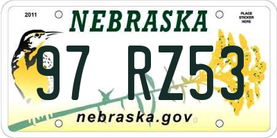 NE license plate 97RZ53