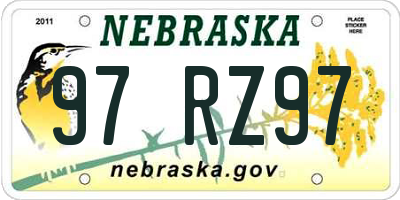 NE license plate 97RZ97