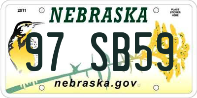 NE license plate 97SB59