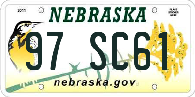 NE license plate 97SC61