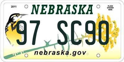 NE license plate 97SC90