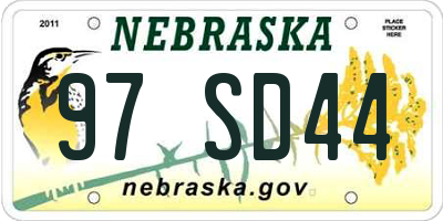 NE license plate 97SD44