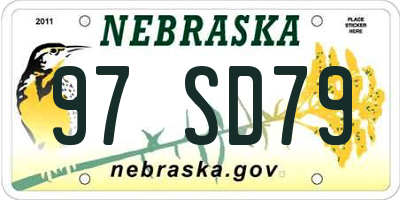 NE license plate 97SD79