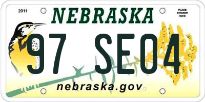 NE license plate 97SE04