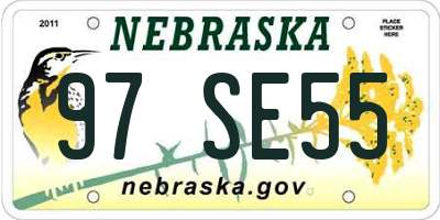 NE license plate 97SE55