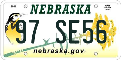 NE license plate 97SE56