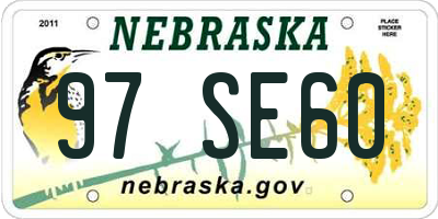 NE license plate 97SE60