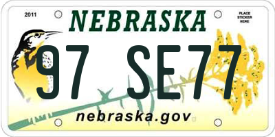 NE license plate 97SE77