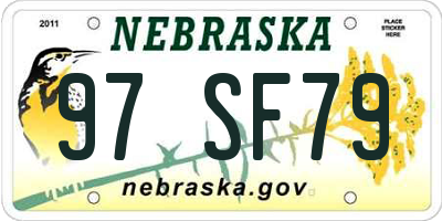 NE license plate 97SF79