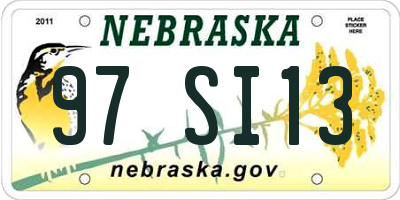 NE license plate 97SI13