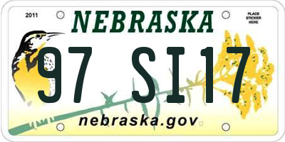 NE license plate 97SI17