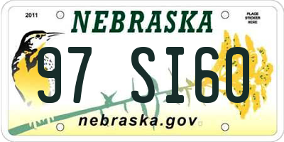 NE license plate 97SI60