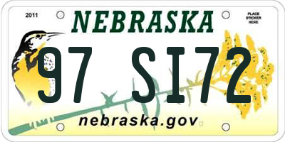 NE license plate 97SI72