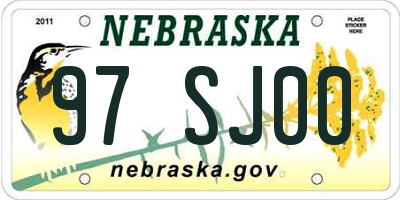 NE license plate 97SJ00