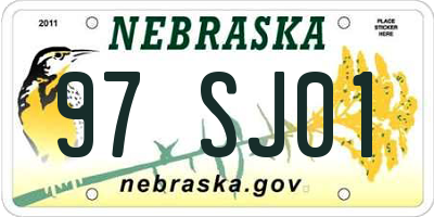 NE license plate 97SJ01