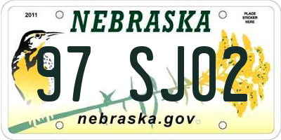 NE license plate 97SJ02