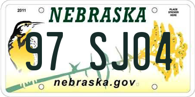 NE license plate 97SJ04