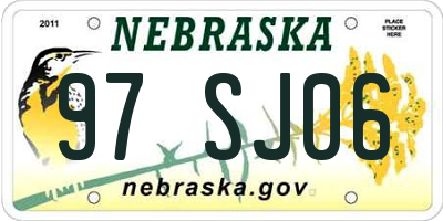 NE license plate 97SJ06