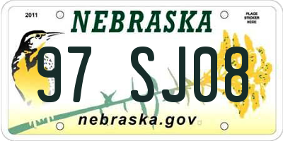 NE license plate 97SJ08