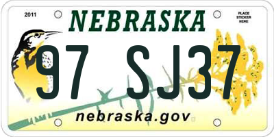 NE license plate 97SJ37