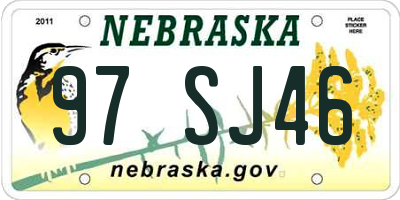 NE license plate 97SJ46