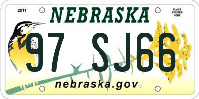 NE license plate 97SJ66