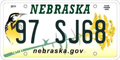 NE license plate 97SJ68