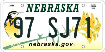 NE license plate 97SJ71