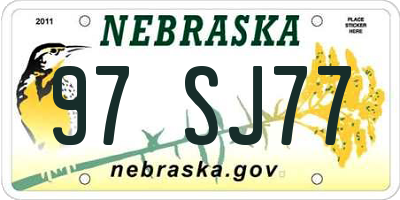 NE license plate 97SJ77