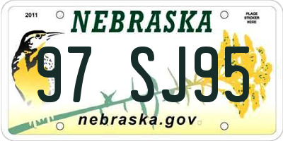 NE license plate 97SJ95