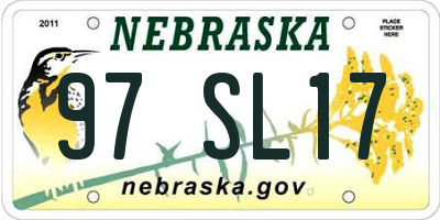 NE license plate 97SL17