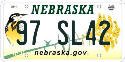 NE license plate 97SL42