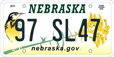 NE license plate 97SL47